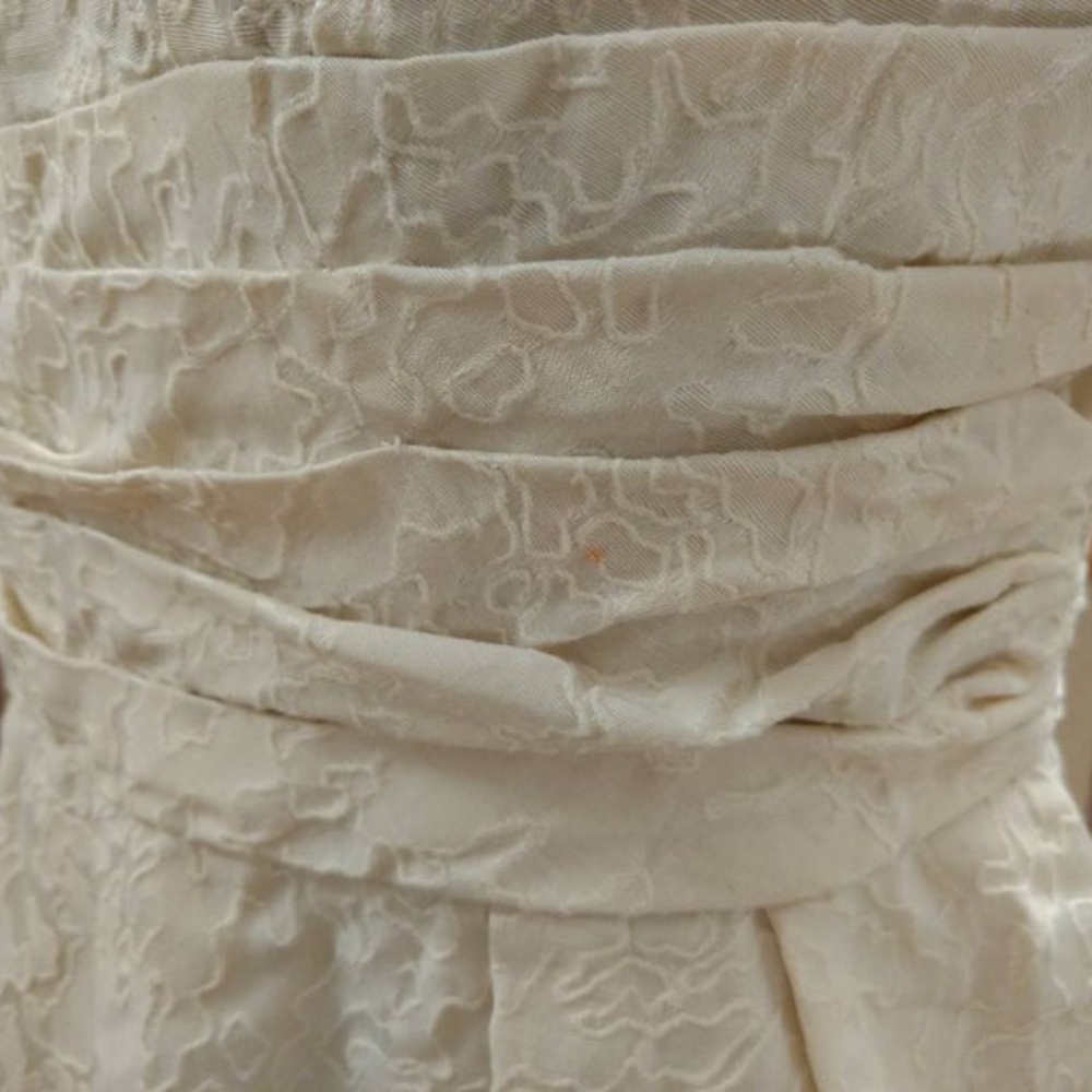 Vintage 50s Cocktail Dress 36" Bust Cream "A Lawrence Original" Jacquard - Picture 6 of 15